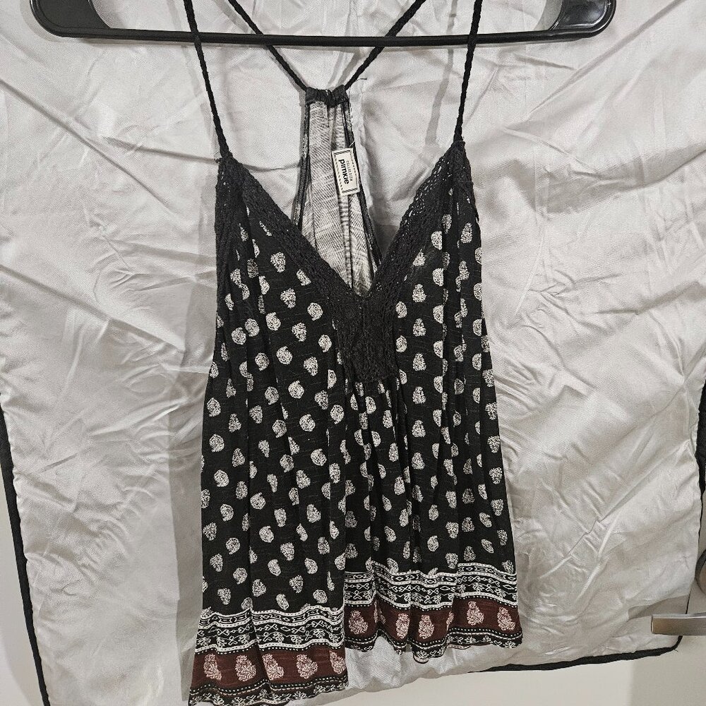 Colorblock Tank Top in Black, White & Red
